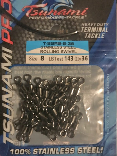 Tsunami Pro Stainless Steel Barrel Swivels - 100pk – Art's Tackle