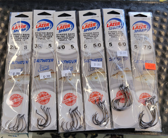 Eagle Claw Lazer Sharp Striped Bass Inline Circle Baitholder Snell Art's Tackle & Fly Eagle Claw Lazer Sharp Striped Bass Inline Circle Baitholder Snell Art's Tackle & Fly