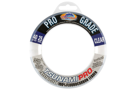 Tsunami Pro Grade 100% Fluorocarbon Leader - 25yd