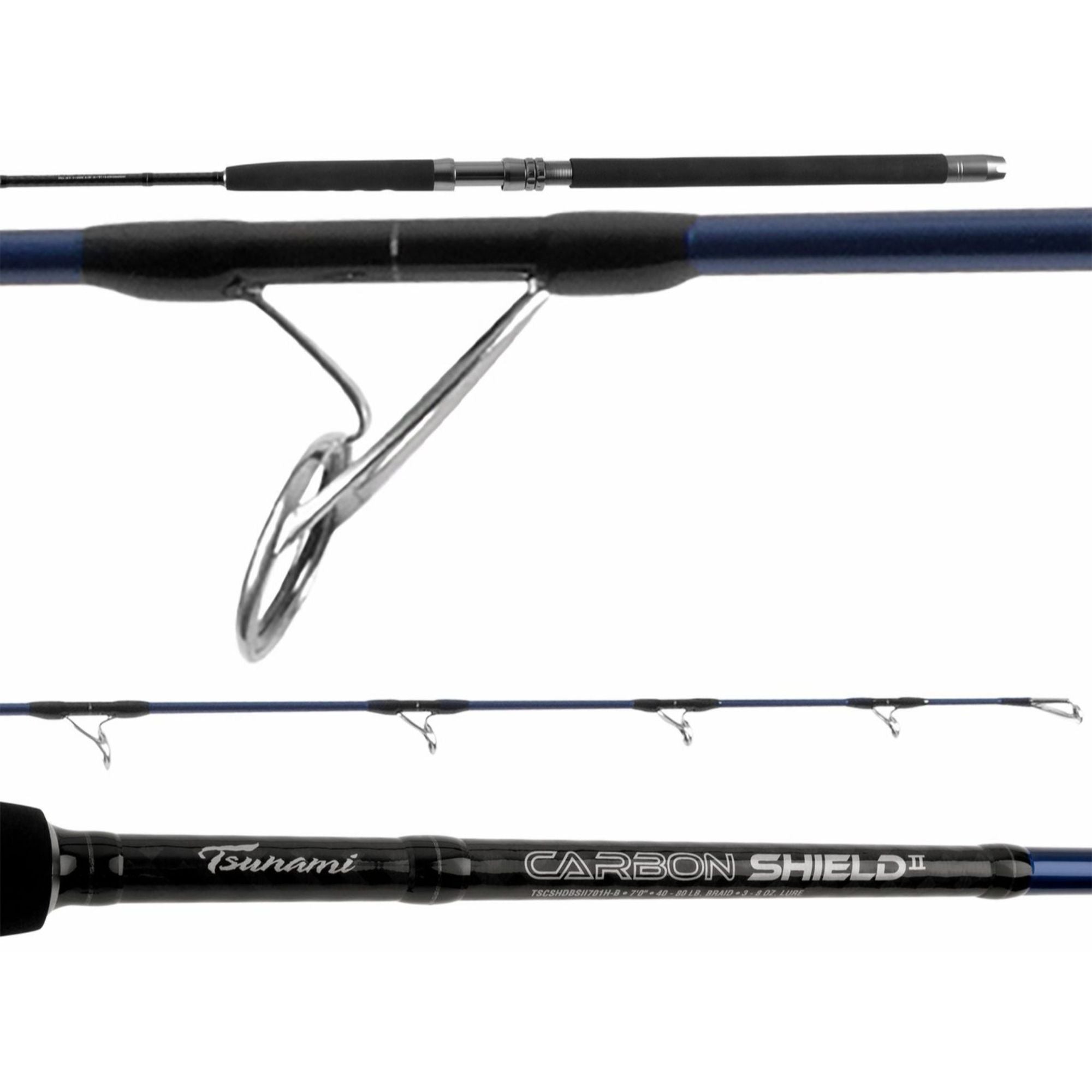 blue shimano rod Tsunami Carbon Shield II Boat Conventional Rod